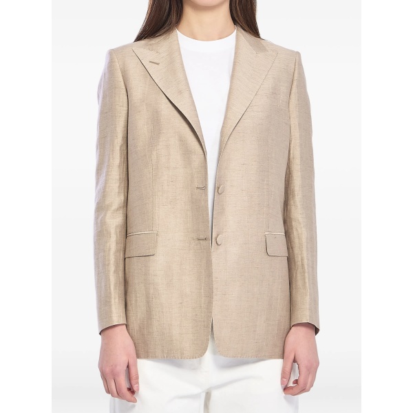 peak-lapel single-breasted blazer