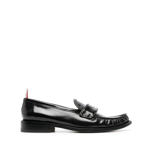 penny-slot leather loafers