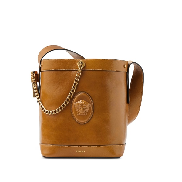 Pivot small leather bucket bag