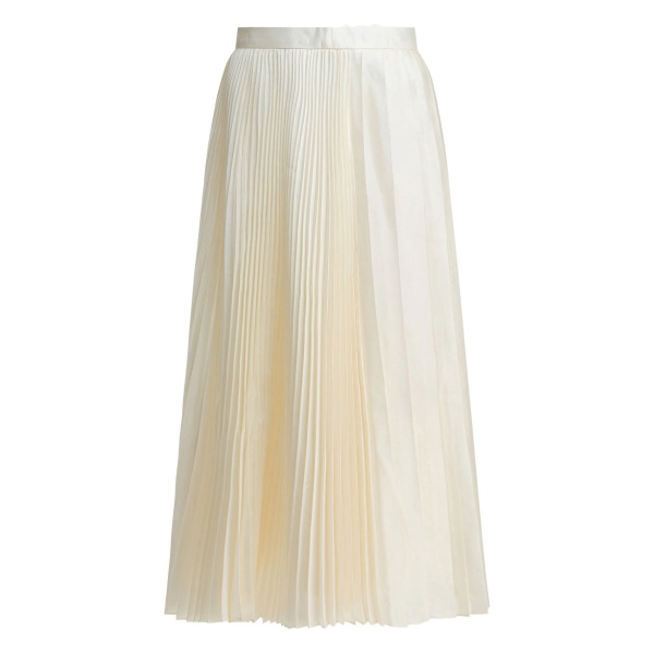 pleated midi skirt