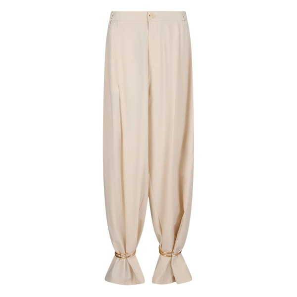 pleated ring-detail trousers