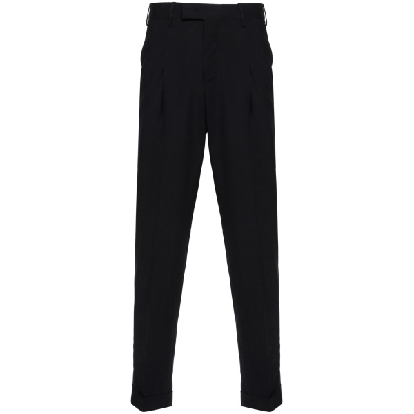 pleated slim-cut trousers