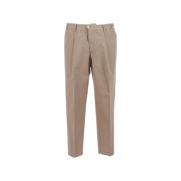 pleated straight trousers