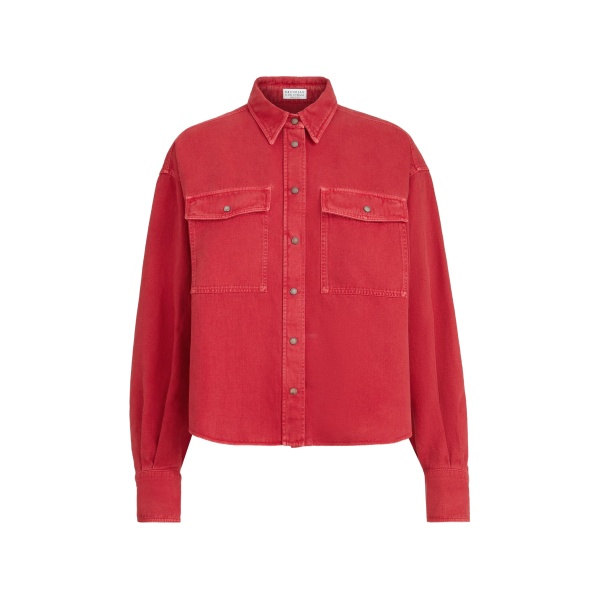 pocket garment-dyed shirt