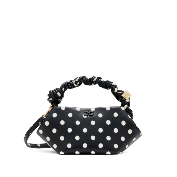 polka-dot twisted-handle tote bag