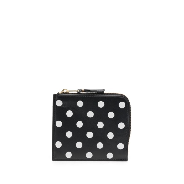 polka-dot zip-around wallet