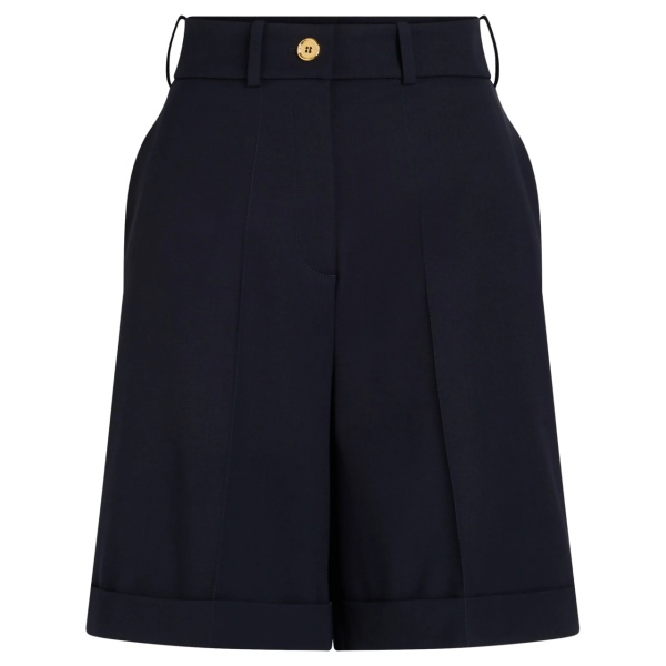 pressed crease twill shorts