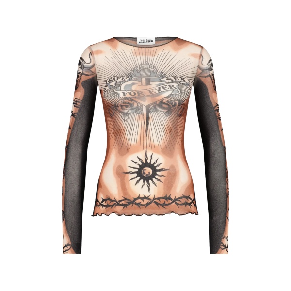 printed long-sleeve top