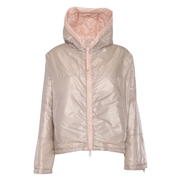 quilted-pattern hooded jacket