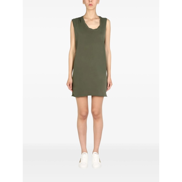 raw-cut sleeveless mini dress