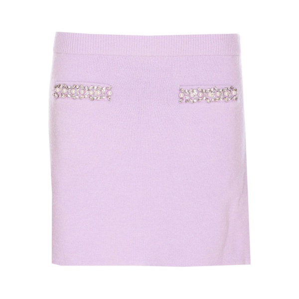 rhinestone-embellished knit skirt