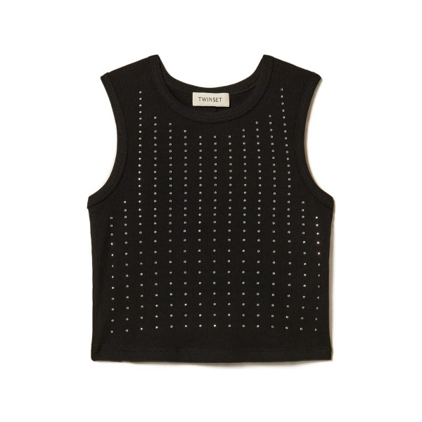 ribbed studded T-shirt