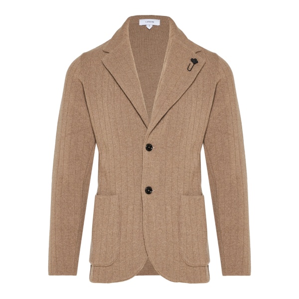 ribbed two-button blazer