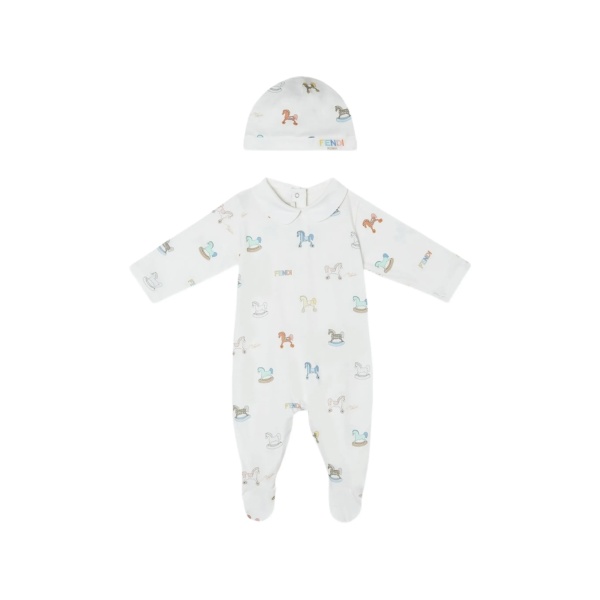 rocking horse collared babygrow set
