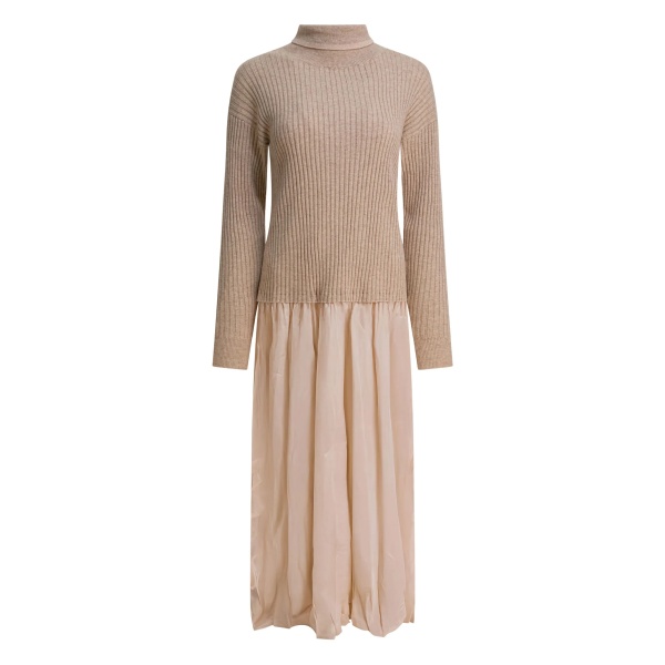 roll-neck ribbed dress