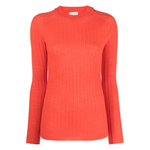 round-neck chunky ribbed-knit top