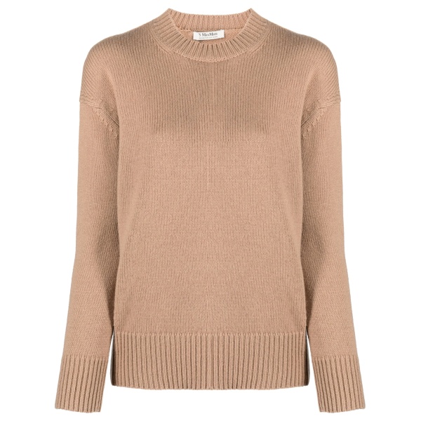 round-neck wool-blend jumper