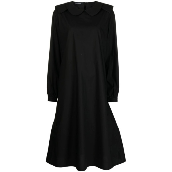 rounded-collar midi dress