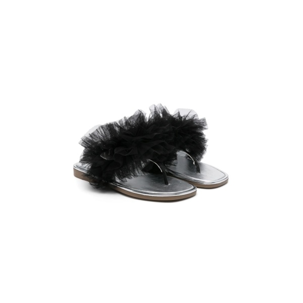 ruffle-detailed flip flops