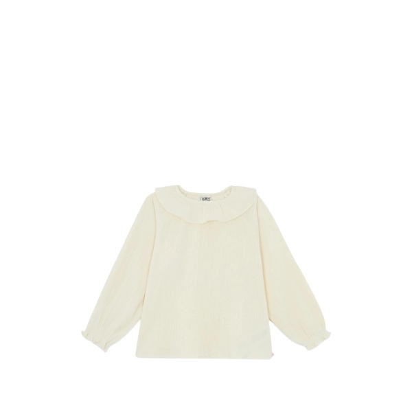 ruffled-collar blouse
