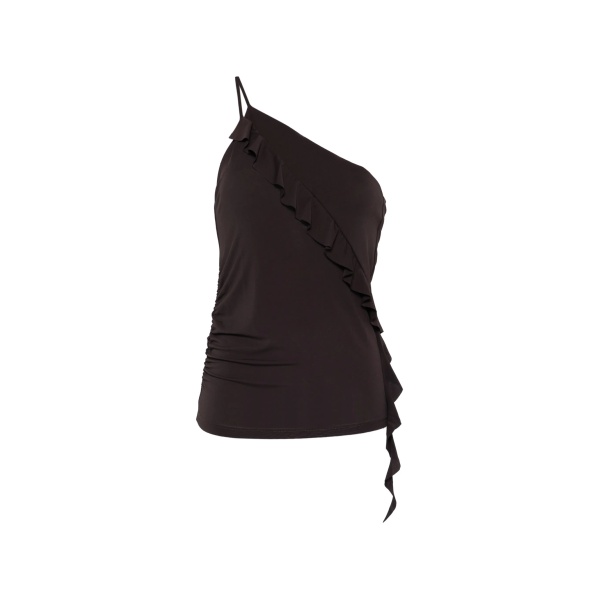 ruffled one-shoulder top
