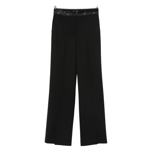 satin-trimmed pants