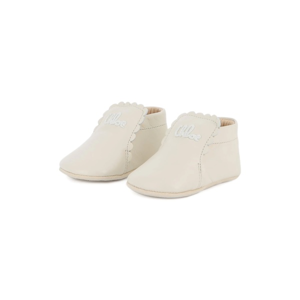 scalloped logo-embroidered slippers