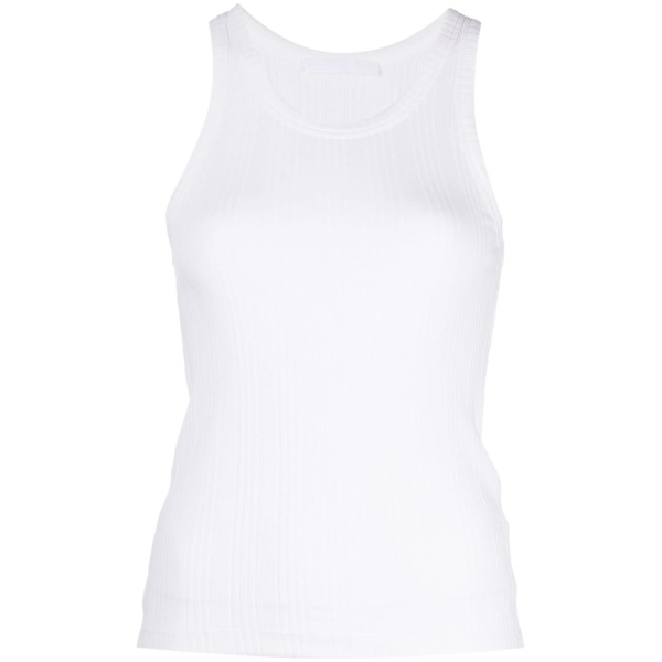 scoop-neck sleeveless top