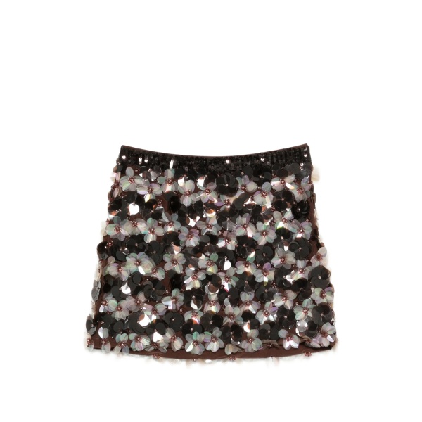 sequin-embellished mini skirt