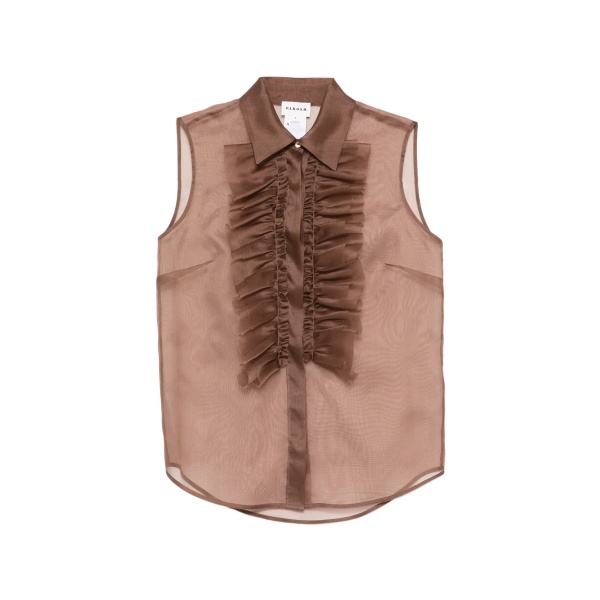 Shake ruffled collared blouse