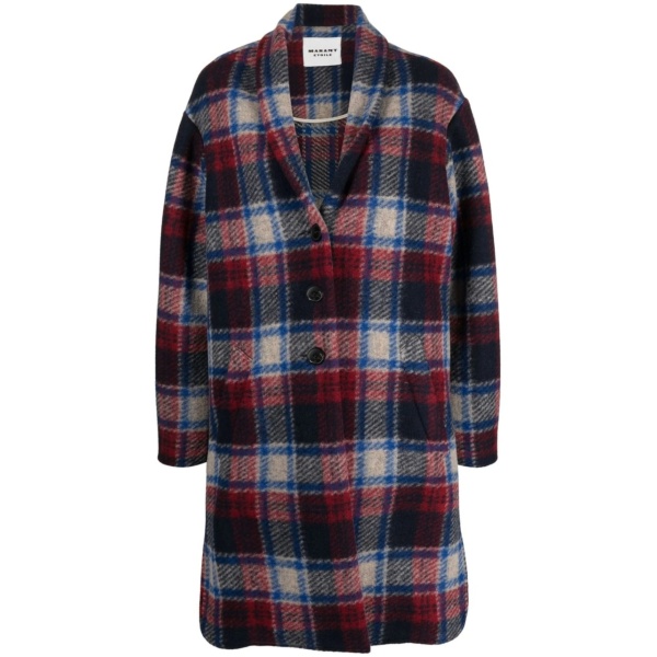 single-breasted checked coat