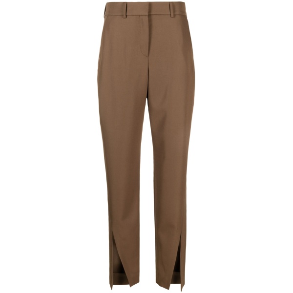 slit-detail wool trousers