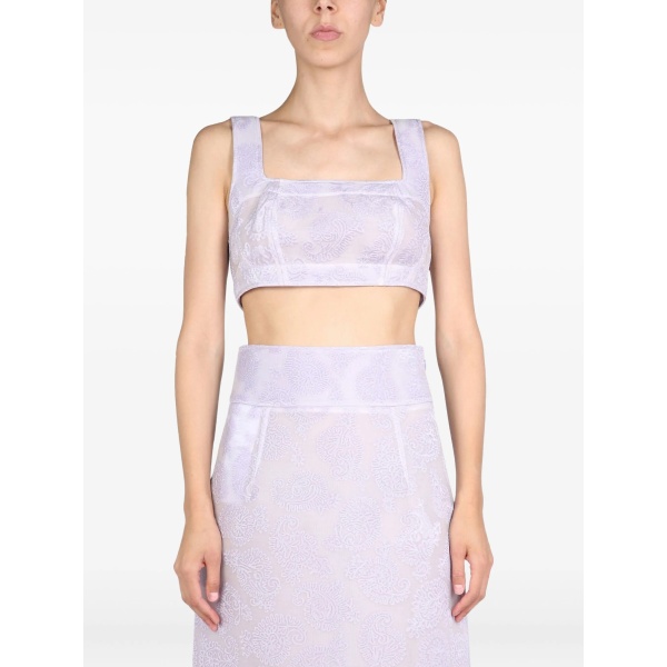 square-neck paisley-pattern top