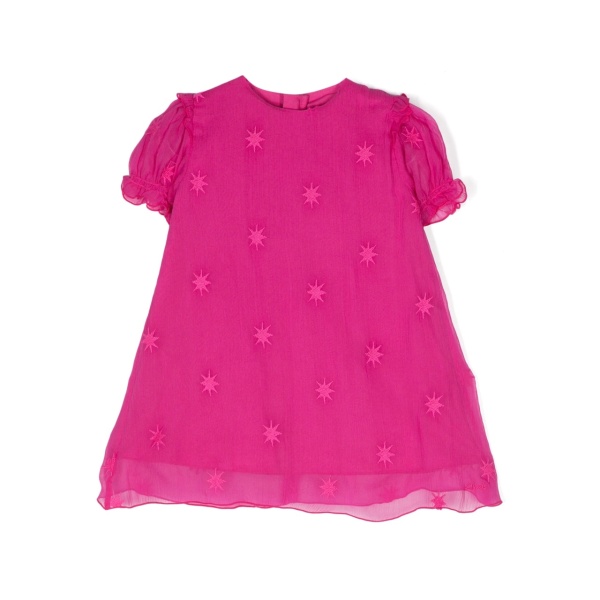 star-embroidered silk dress
