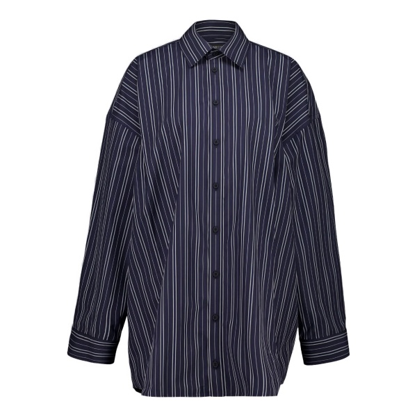 stripe cotton mini shirt dress