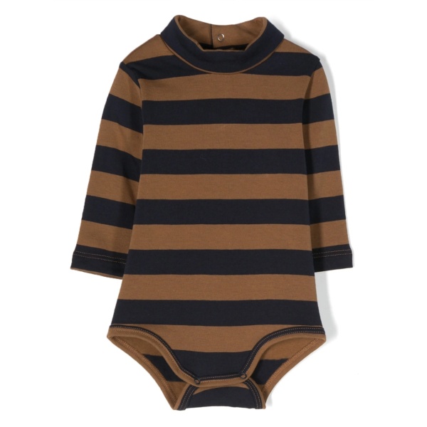 stripe-print long-sleeve bodysuit