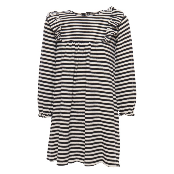 striped ruffled dress