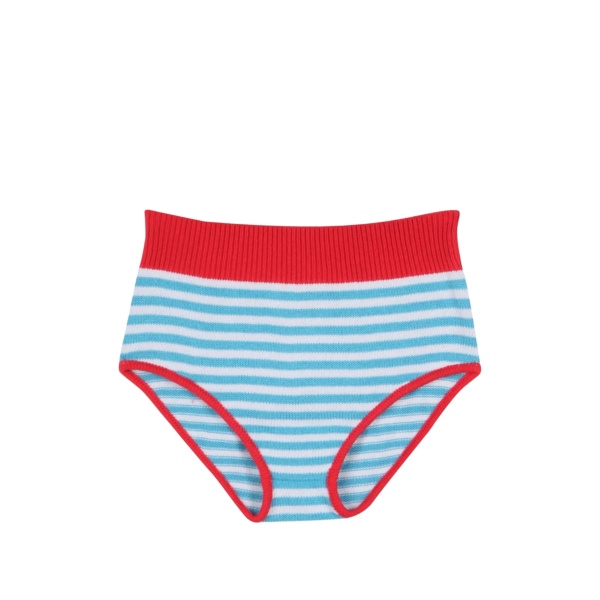 striped tassel-detail bikini