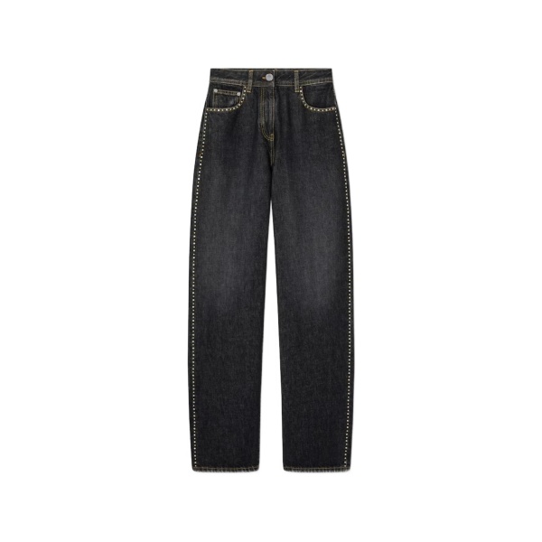 studded denim trousers