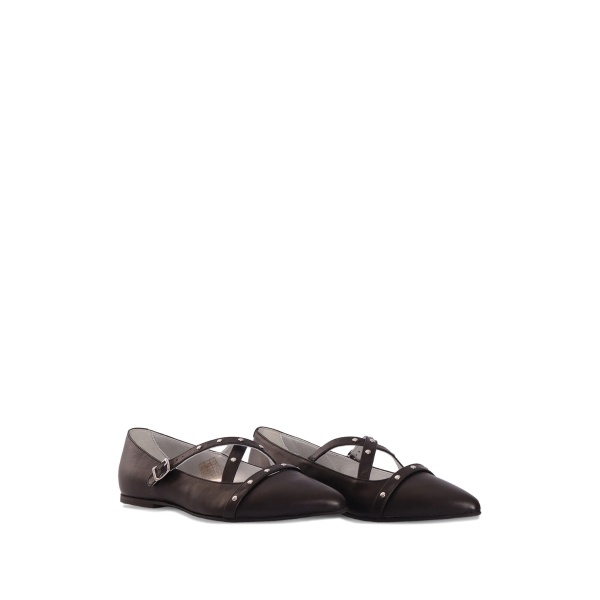 studded-strap ballet flats