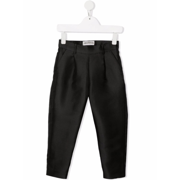 tapered-leg satin trousers