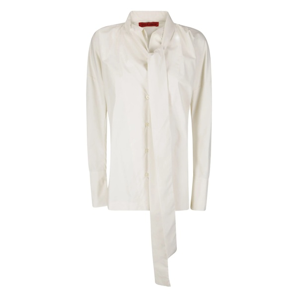 tie-neck cotton shirt