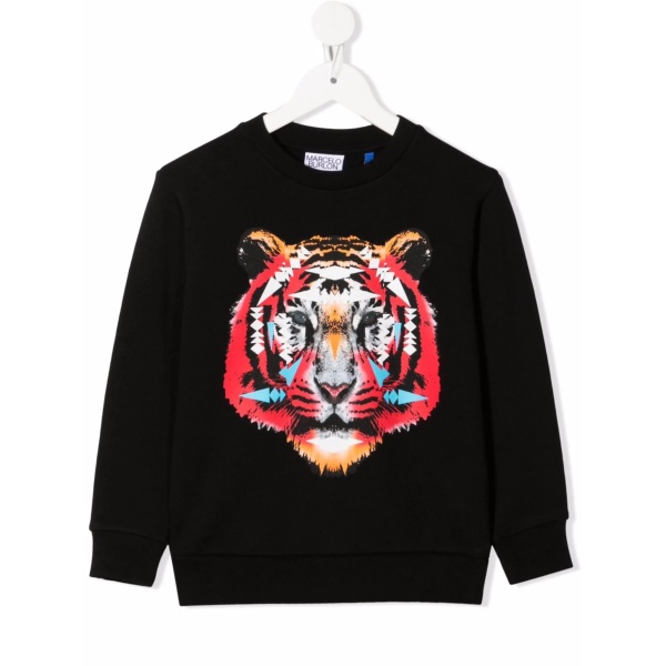 tiger-motif cotton sweatshirt