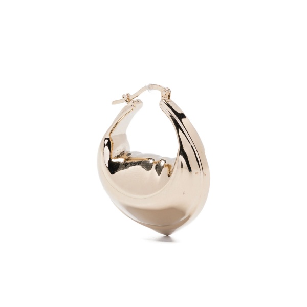 Tortellino curved brass hoop earrings