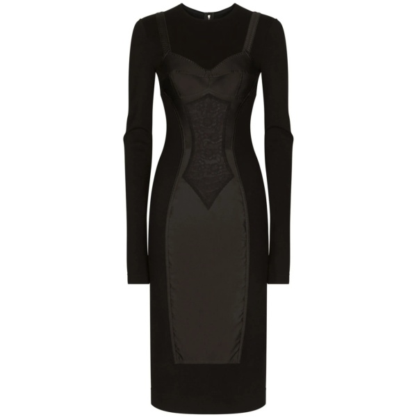 trompe l'oeil-detailed sheath dress