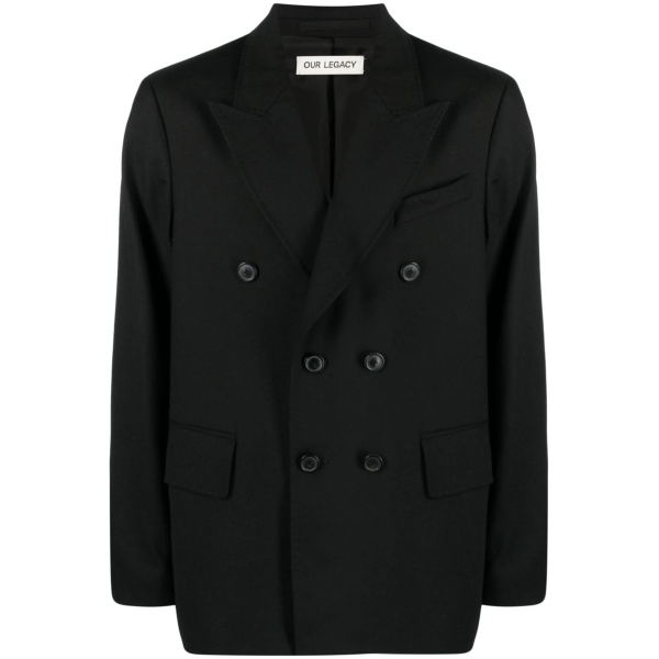 Unconstructed double-breasted blazer