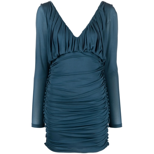 V-neck draped mini dress