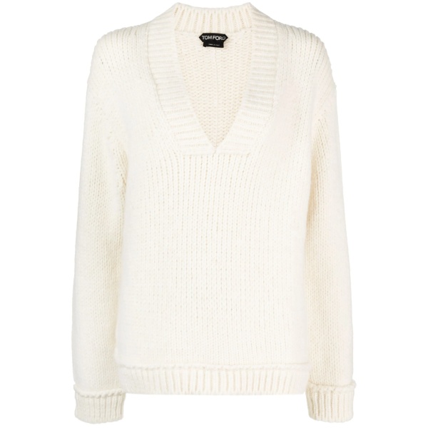 V-neck wool jumper