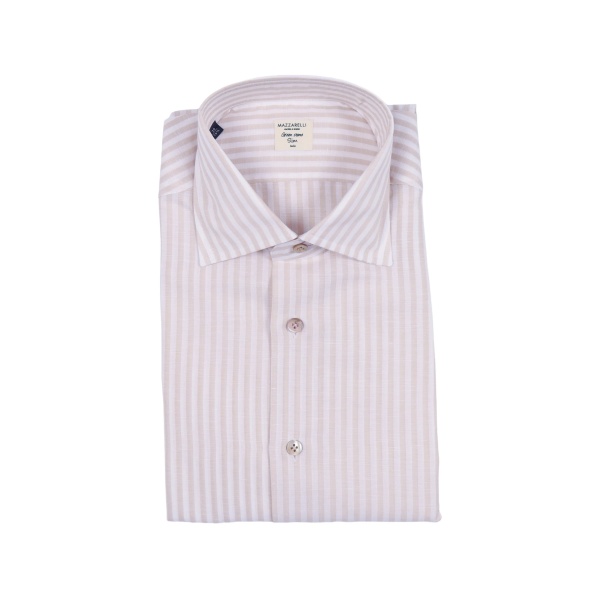 vertical-stripe slim-fit shirt
