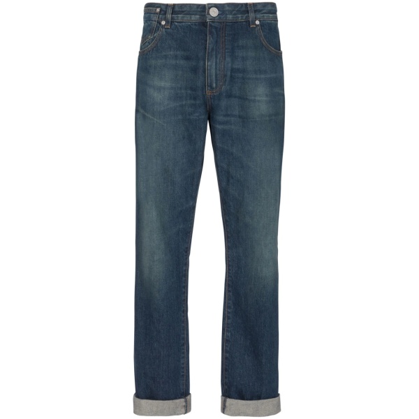 Vintage logo-patch straight-leg jeans